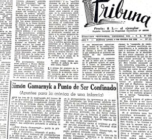 Nota de Simón en el diario Tribuna.