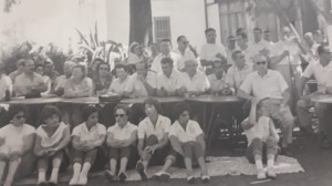 Marcha blanca en la palmera. Festejo tradicional de fin de turno. 1960.