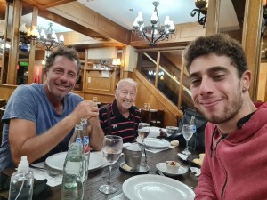 Cena con su hijo Sebastián y su nieto Yannick marzo 2021