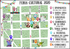 Mapa de acción de la Feria Cultural 2020